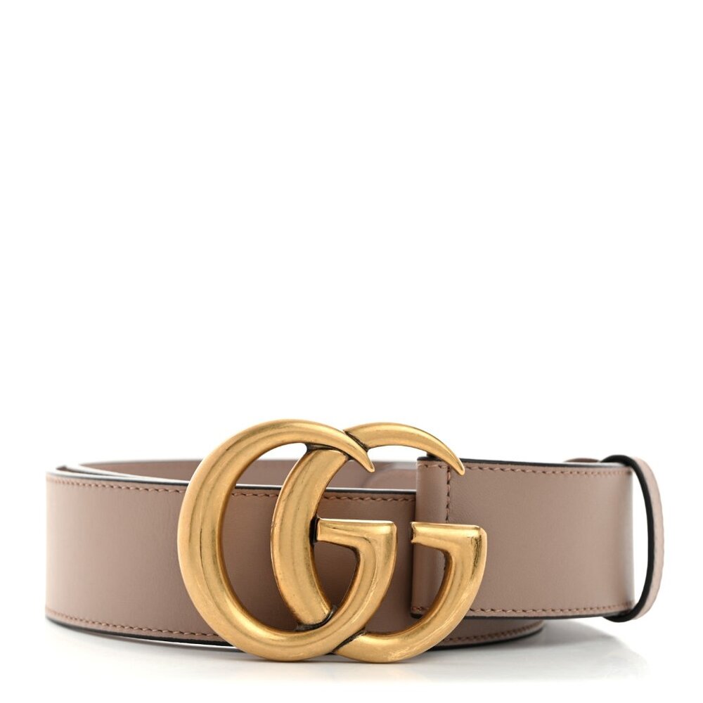 GUCCI GG MARMONT CALFSKIN LEATHER BELT IN DUST/PORCELAIN PINK SIZE 32/80